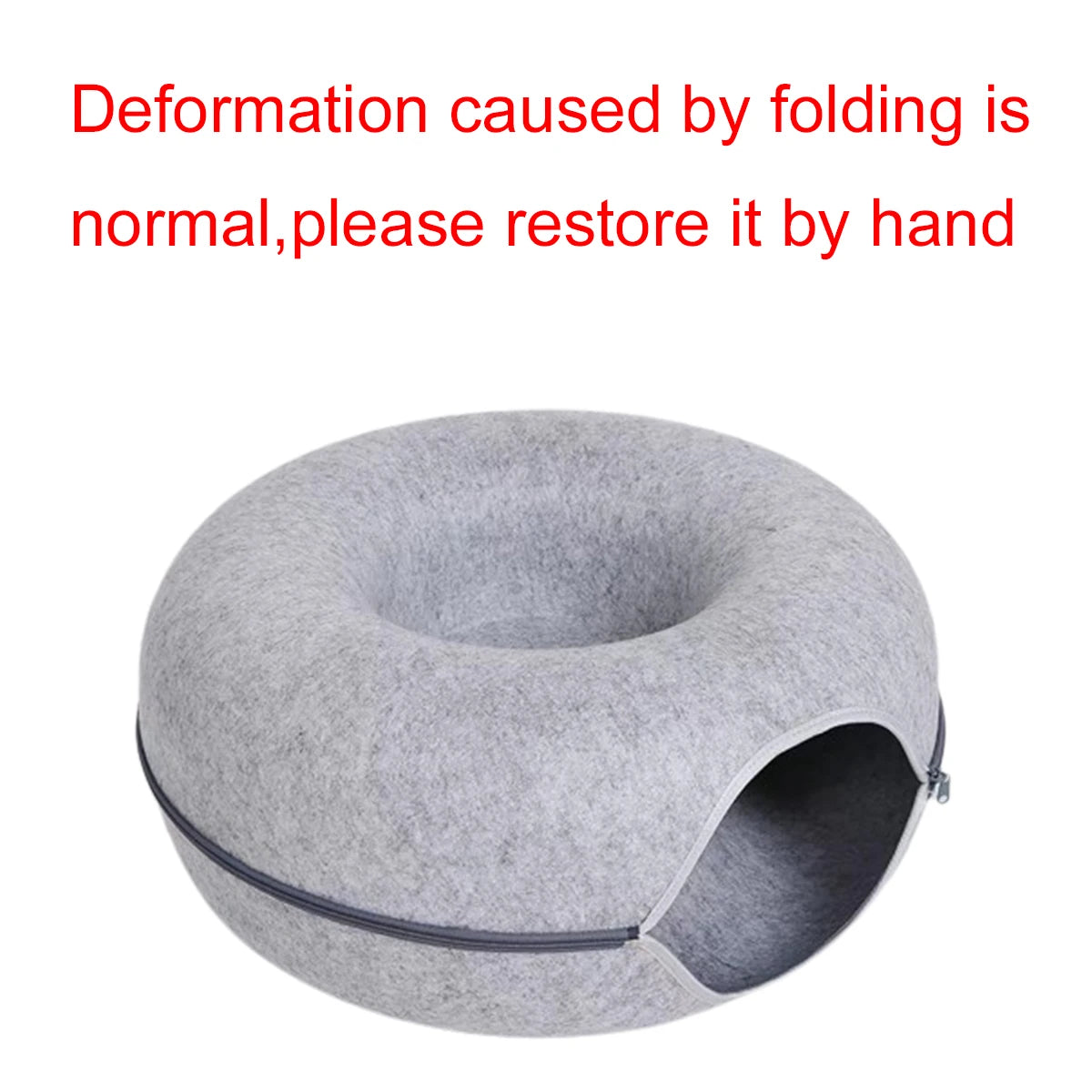 Felt Donut Bed for Cats House With Breather Hole Dog