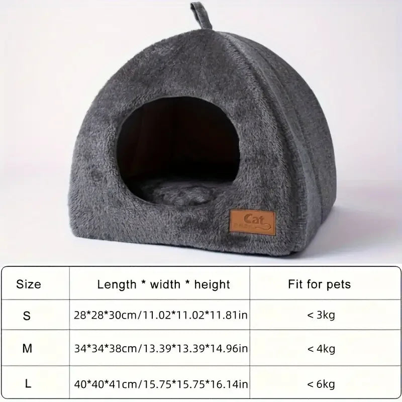 1pc Cozy Semi-enclosed Cat Bed - Dogs/cats Pet Tent