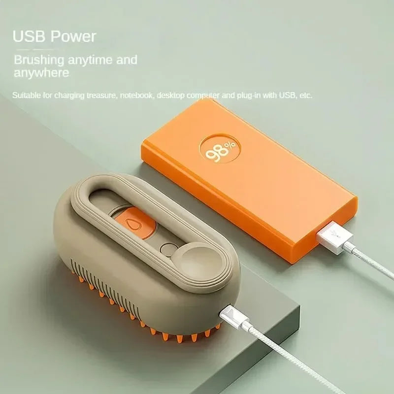 Steamy Dog Brush Electric Spray Cat Hair Brush 3 in1 Dog