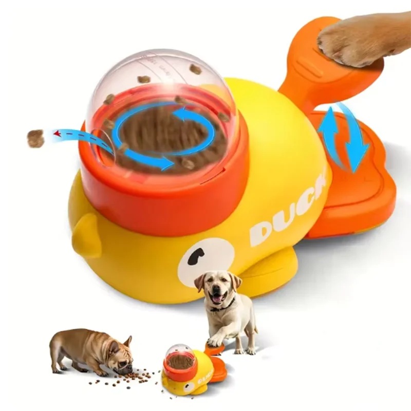 Dog, cat, pet feeder, little yellow duck, interactive puzzle