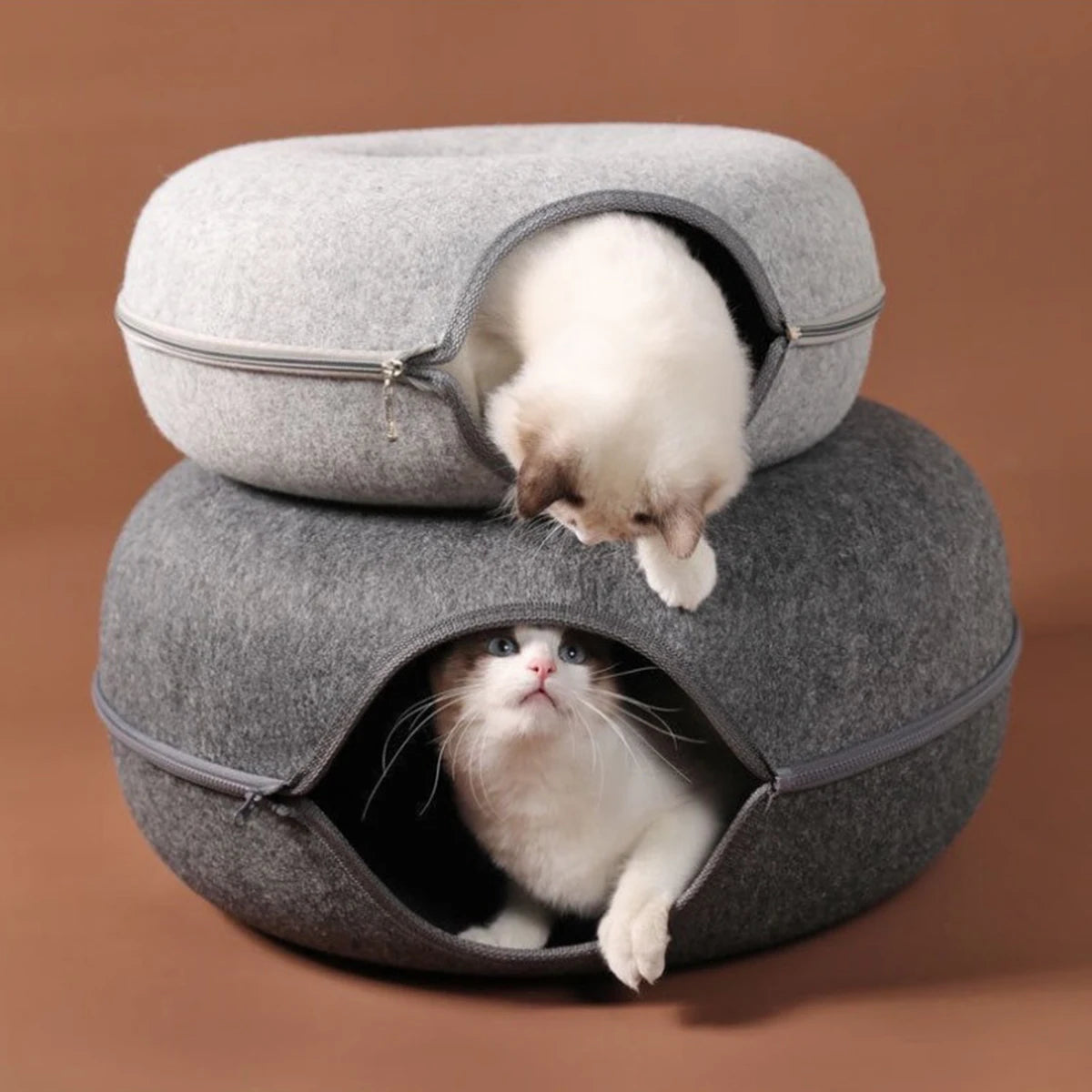 Felt Donut Bed for Cats House With Breather Hole Dog