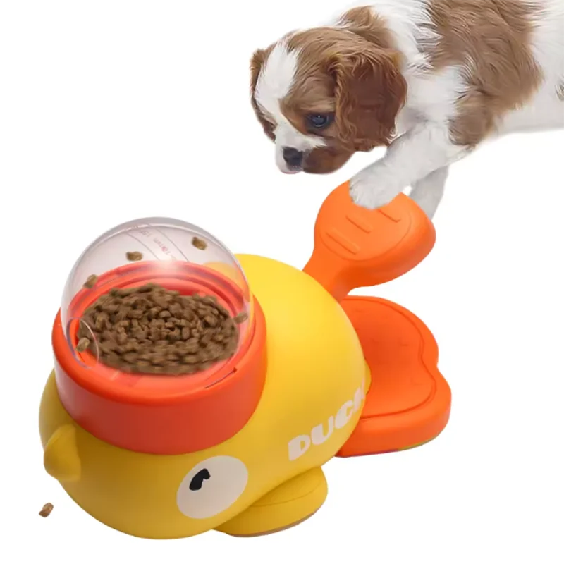 Dog, cat, pet feeder, little yellow duck, interactive puzzle
