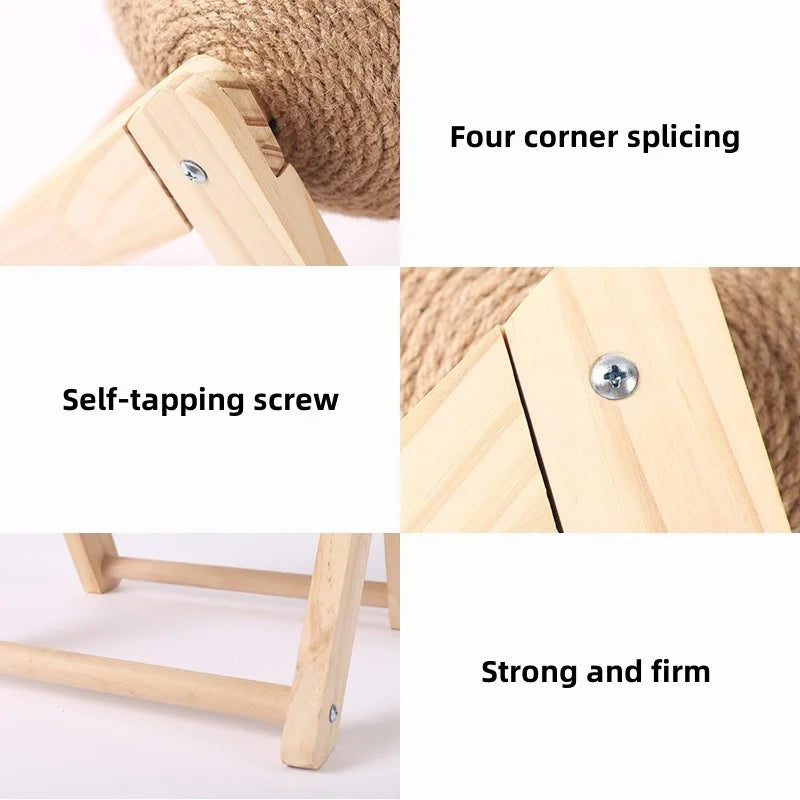 Cat Scratching Ball Toy Kitten Sisal Rope Ball Board