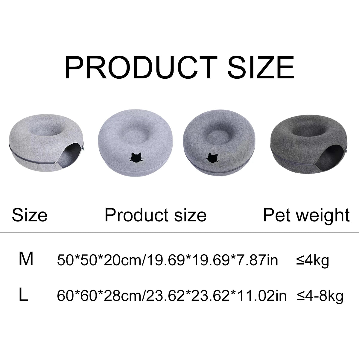 Felt Donut Bed for Cats House With Breather Hole Dog