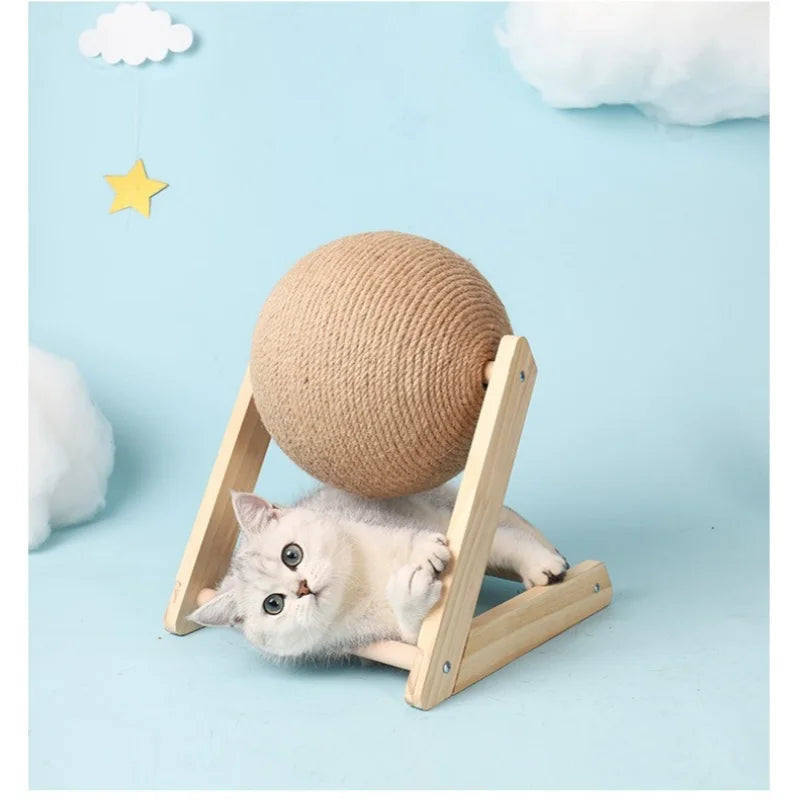 Cat Scratching Ball Toy Kitten Sisal Rope Ball Board