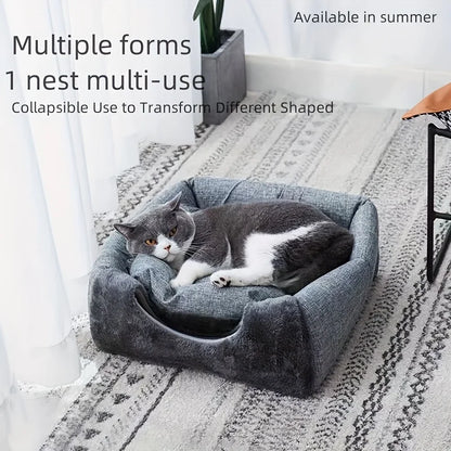 1pc Cozy Semi-enclosed Cat Bed - Dogs/cats Pet Tent