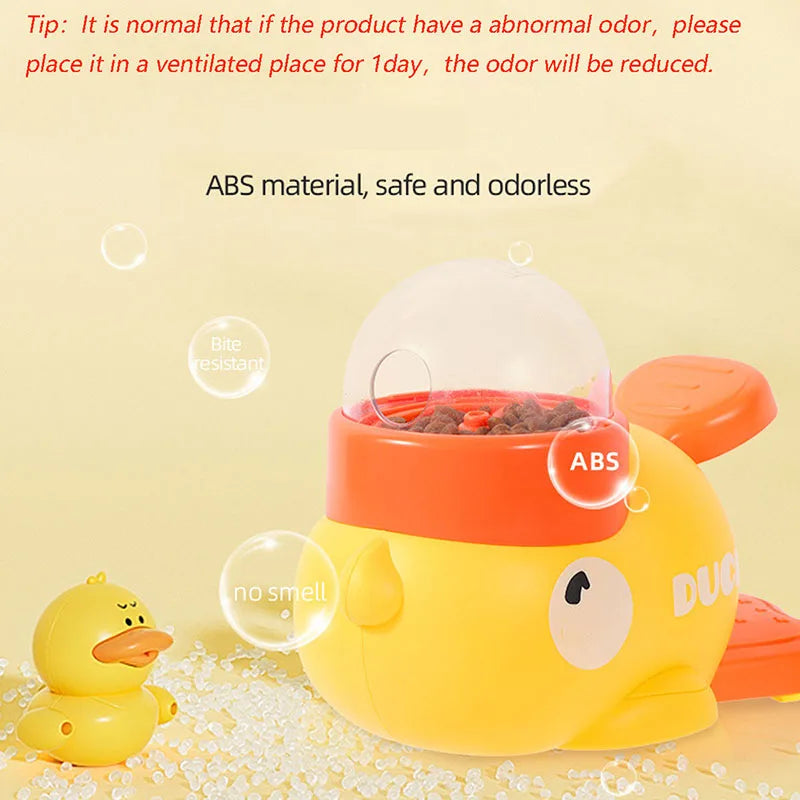Dog, cat, pet feeder, little yellow duck, interactive puzzle