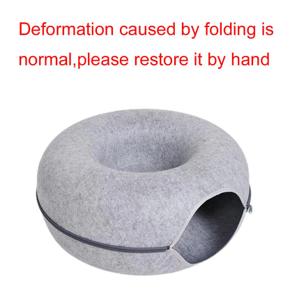 Felt Donut Bed for Cats House With Breather Hole Dog