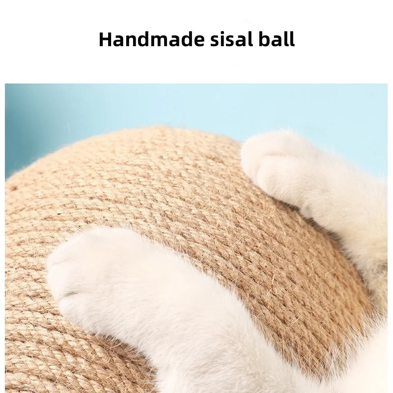 Cat Scratching Ball Toy Kitten Sisal Rope Ball Board