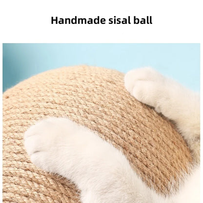 Cat Scratching Ball Toy Kitten Sisal Rope Ball Board