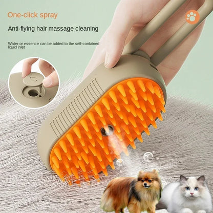 Steamy Dog Brush Electric Spray Cat Hair Brush 3 in1 Dog