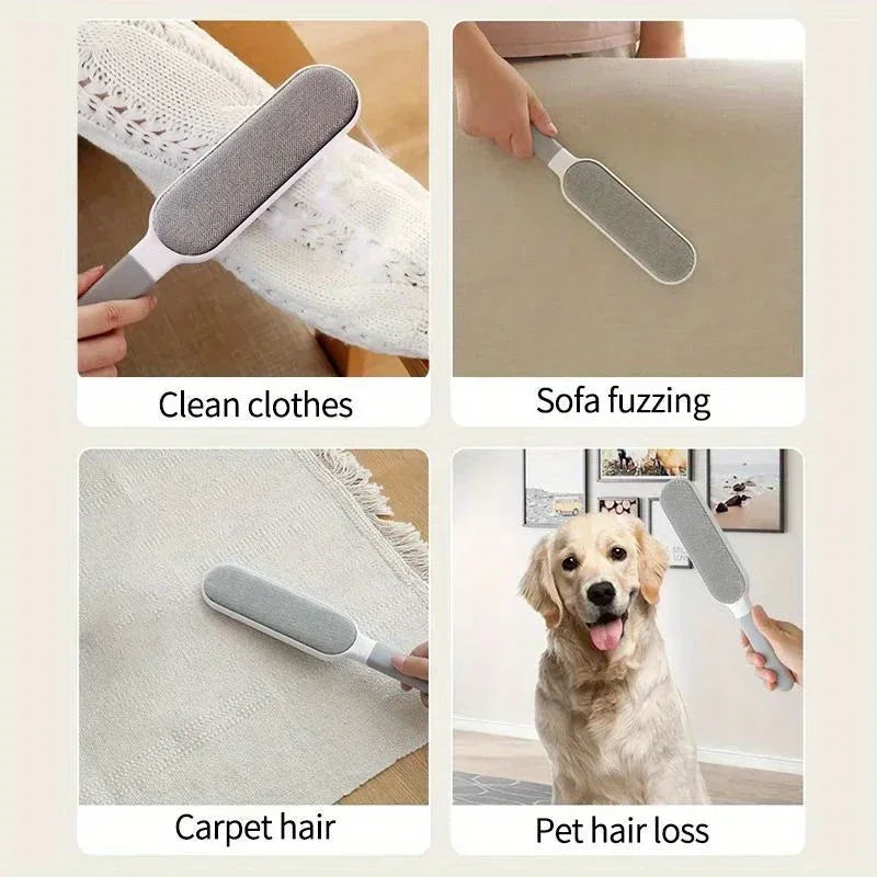 Double-sided Pet Hair Removal Brush - 1pc Reusable