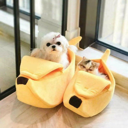 Banana Cat Bed House Funny Cute Cozy Cat Mat Beds