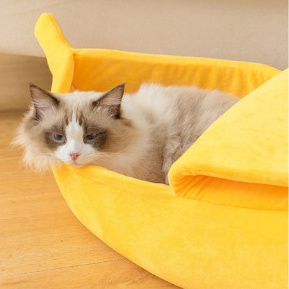 Banana Cat Bed House Funny Cute Cozy Cat Mat Beds