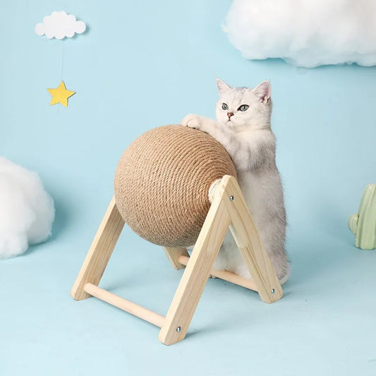 Cat Scratching Ball Toy Kitten Sisal Rope Ball Board