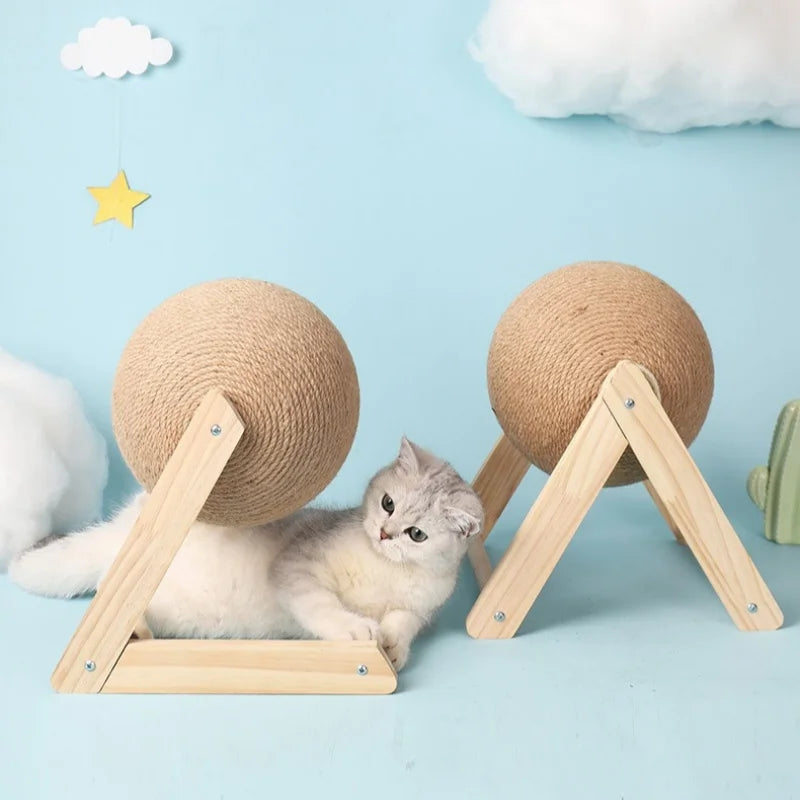 Cat Scratching Ball Toy Kitten Sisal Rope Ball Board