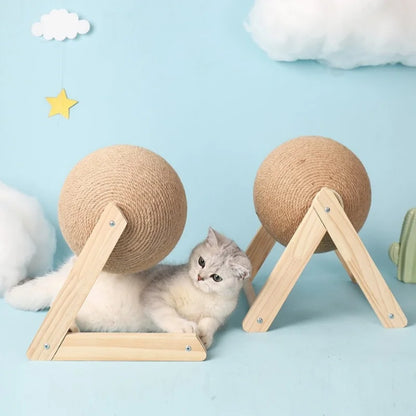 Cat Scratching Ball Toy Kitten Sisal Rope Ball Board