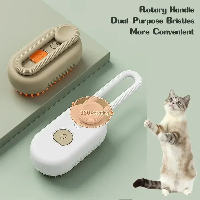 Steamy Dog Brush Electric Spray Cat Hair Brush 3 in1 Dog