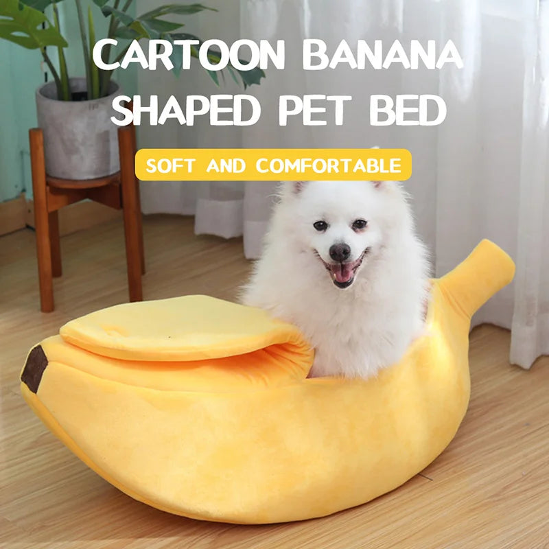 Banana Cat Bed House Funny Cute Cozy Cat Mat Beds