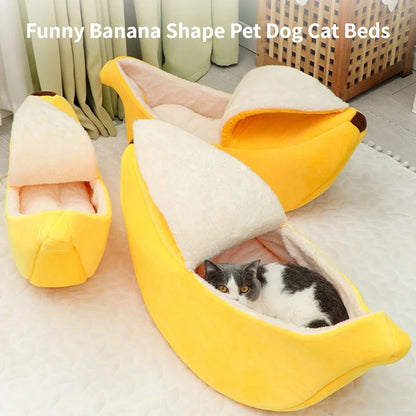 Banana Cat Bed House Funny Cute Cozy Cat Mat Beds